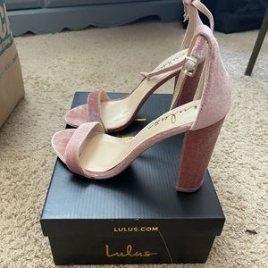 Brand new Lulus velvet crush heels
